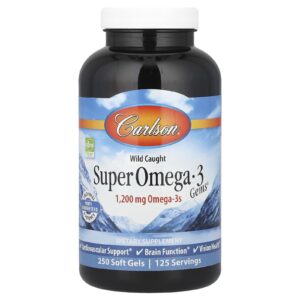 Carlson, Super Omega-3 Gems® de Origem Selvagem, 250 Cápsulas Softgel