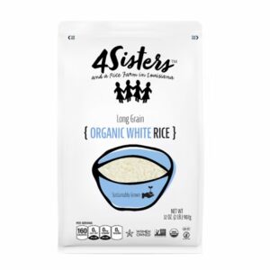 Arroz branco orgânico de grãos longos não transgênicos 4Sisters - 2 lbs