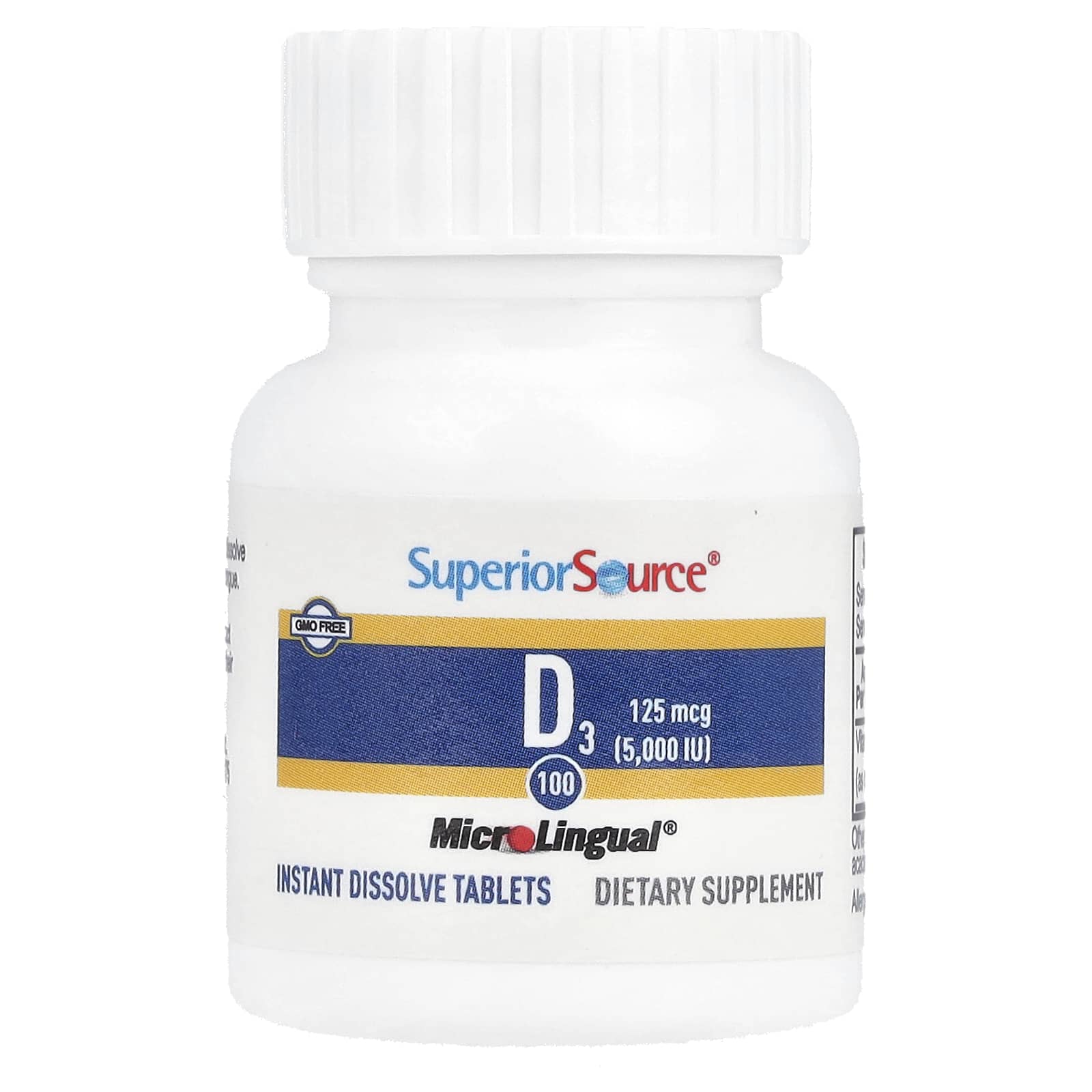 Superior Source, D3, 125 mcg (5.000 UI), 100 Comprimidos MicroLingual® de Dissolução Instantânea - Imagem 3