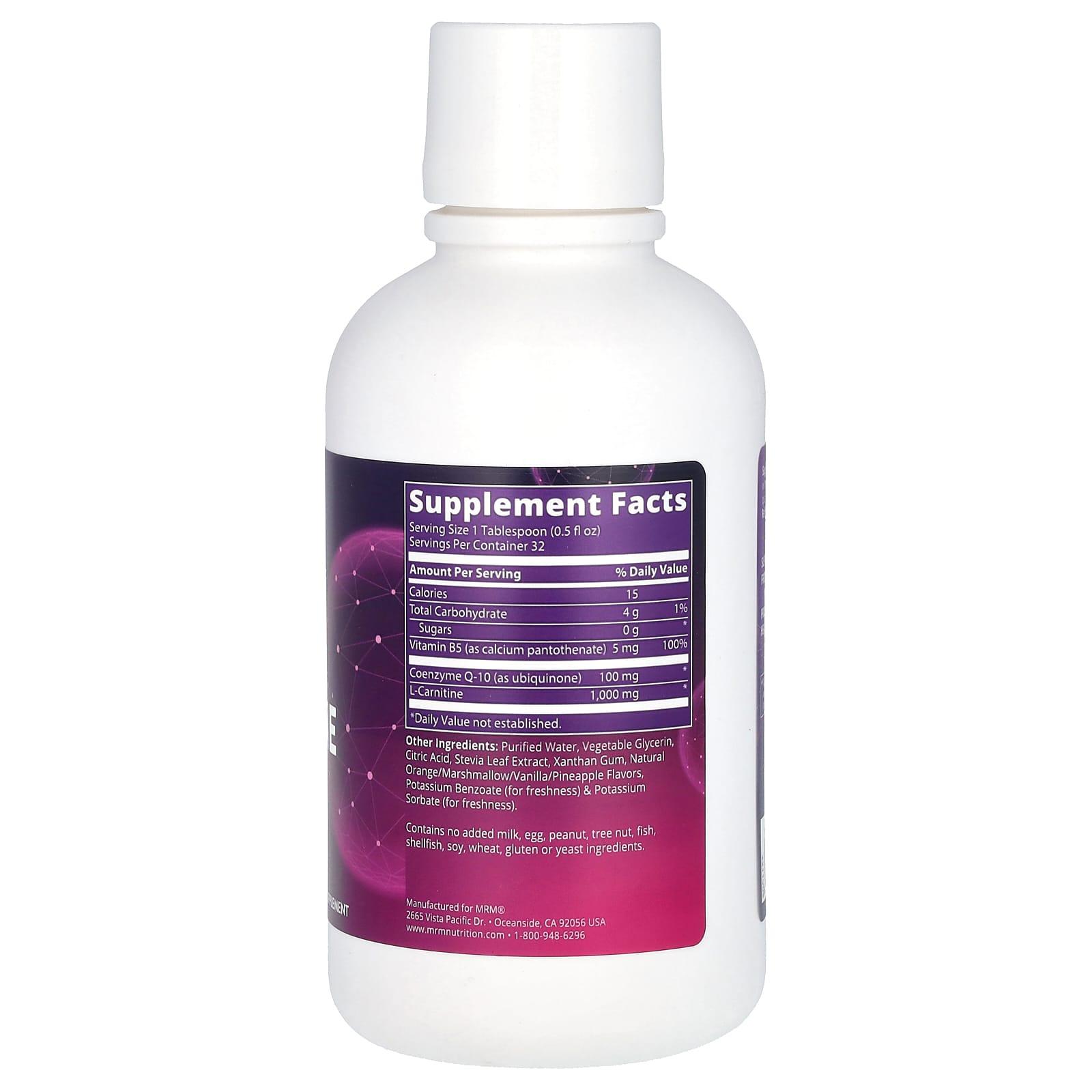 MRM Nutrition, Nutrition, CoQ-10 L-Carnitina, Laranja-Baunilha, 480 ml (16 fl oz) - Imagem 2
