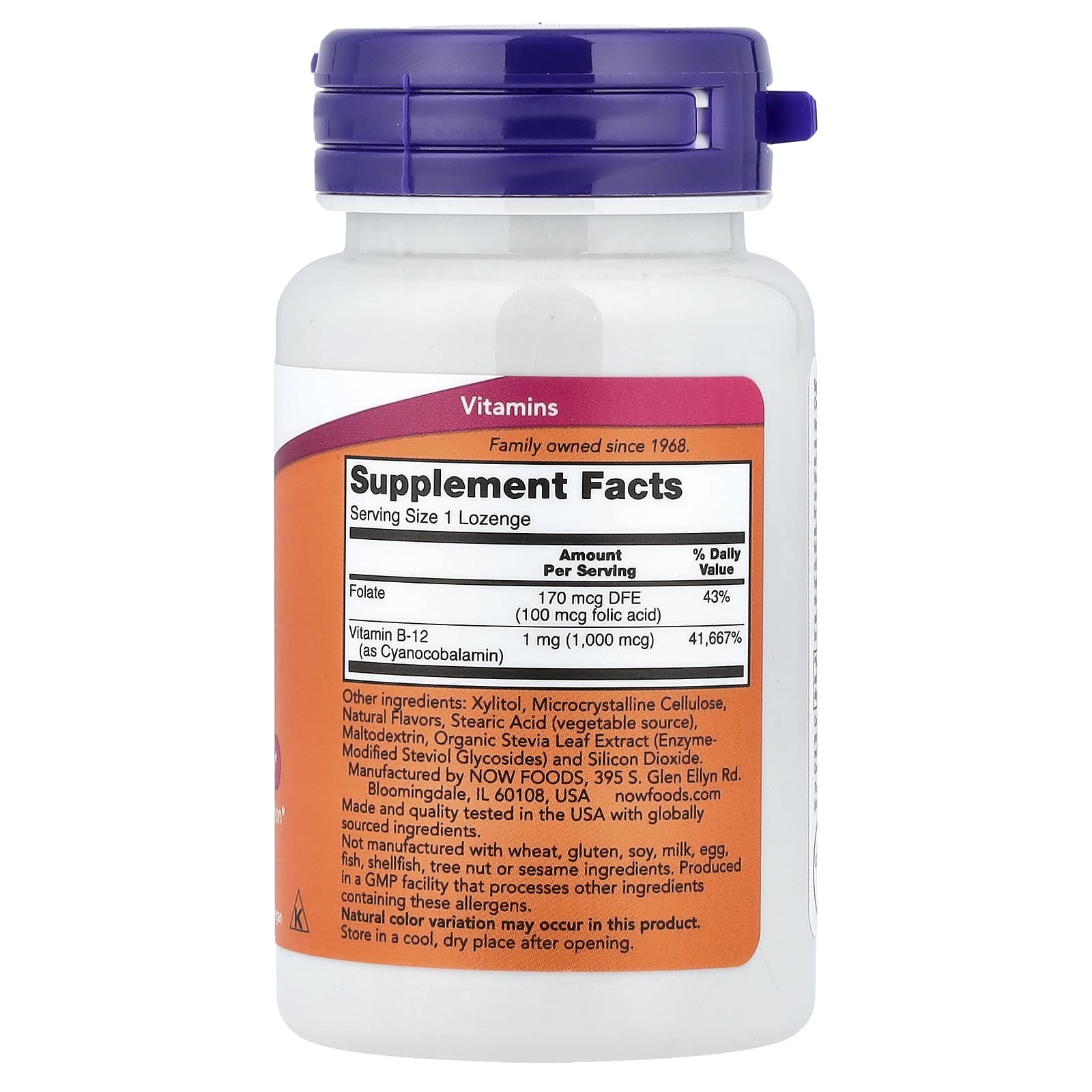 NOW Foods, B-12, 100 Pastilhas - Imagem 2