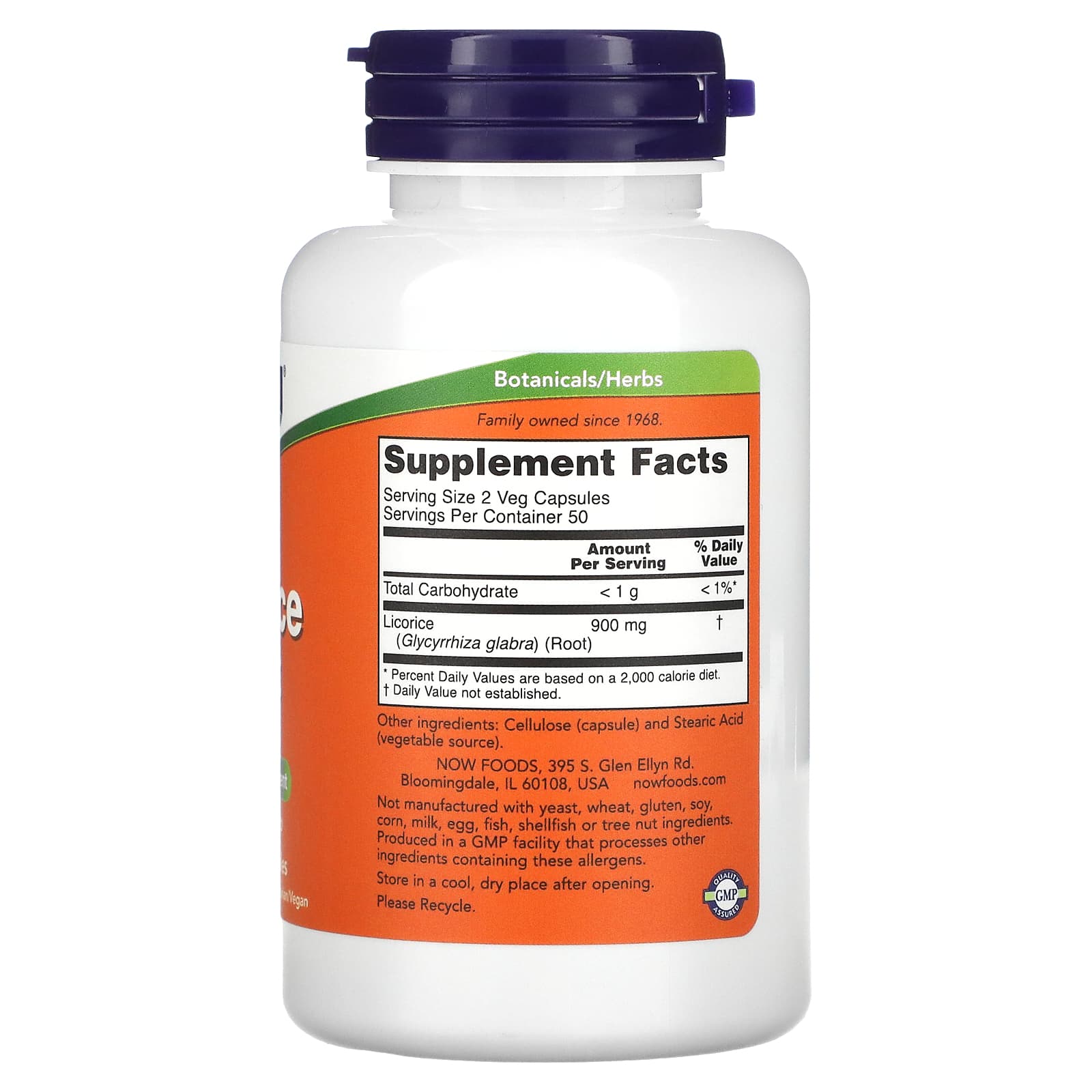 NOW Foods, Raiz de Alcaçuz, 450 mg, 100 Cápsulas Vegetais - Imagem 2