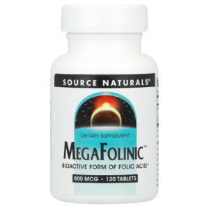 Source Naturals, MegaFolinic™, 800 mcg, 120 Comprimidos