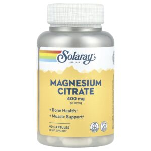 Solaray, Citrato de Magnésio, 90 Cápsulas (133 mg por Cápsula)