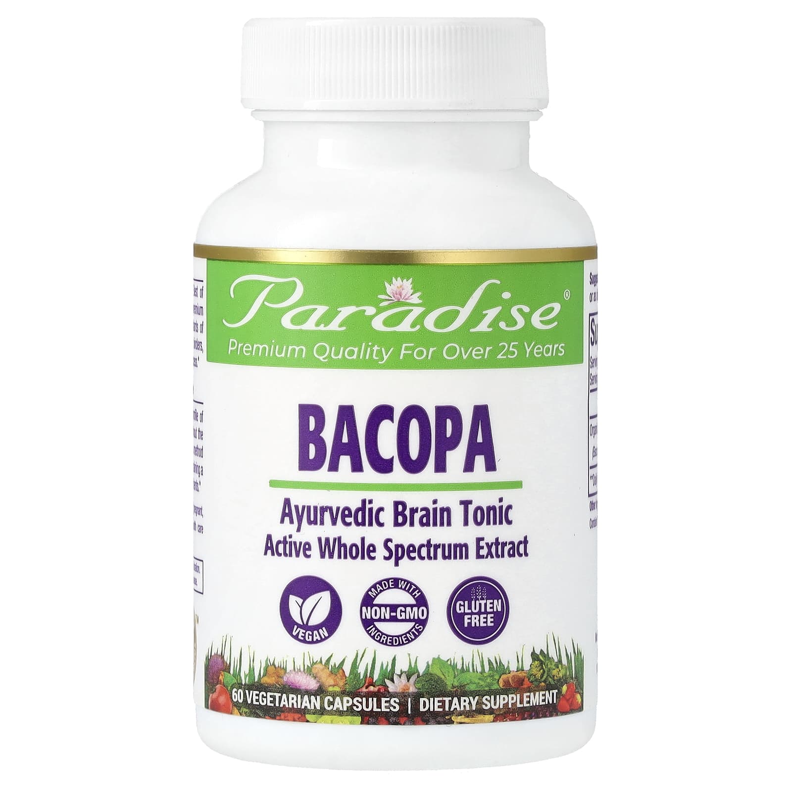 Paradise Herbs, Bacopa, 60 Cápsulas Vegetarianas (250 mg por Cápsula)