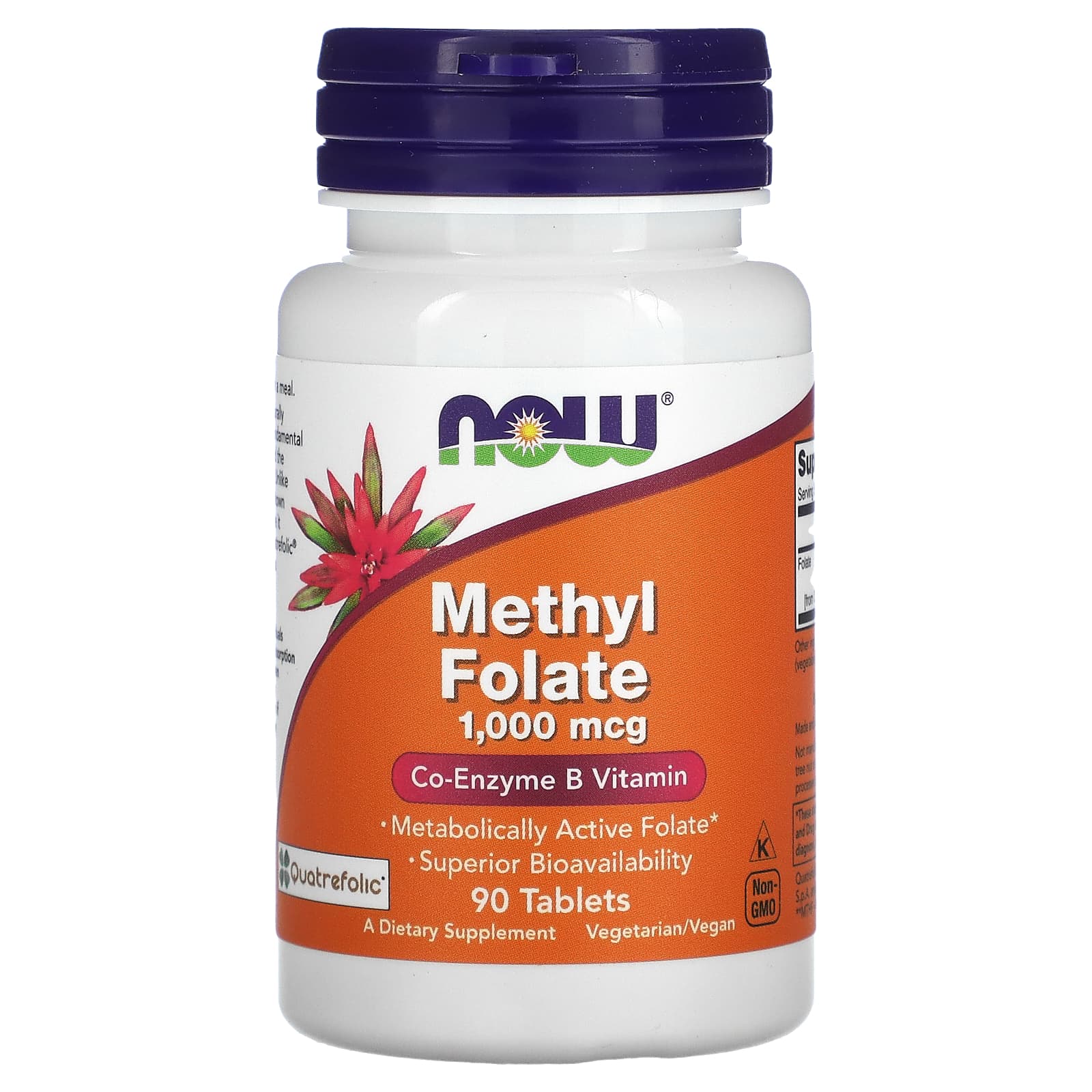 NOW Foods, Metilfolato, 1.000 mcg, 90 Comprimidos