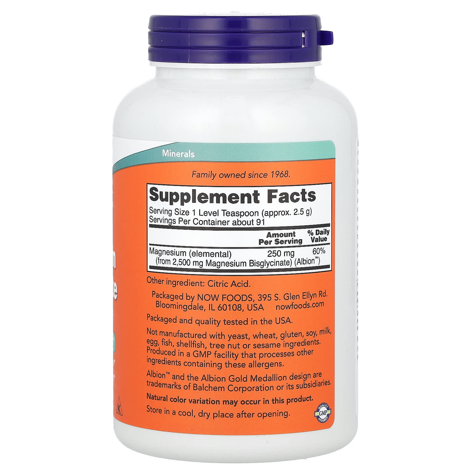 NOW Foods, Bisglicinato de Magnésio em Pó, 227 g (8 oz) - Imagem 2
