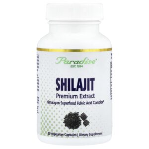 Paradise Herbs, Extrato Premium de Shilajit, 250 mg, 60 Cápsulas Vegetarianas