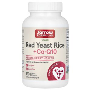 Jarrow Formulas, Levedura de Arroz Vermelho Vegana + Co-Q10, 120 Cápsulas Vegetais