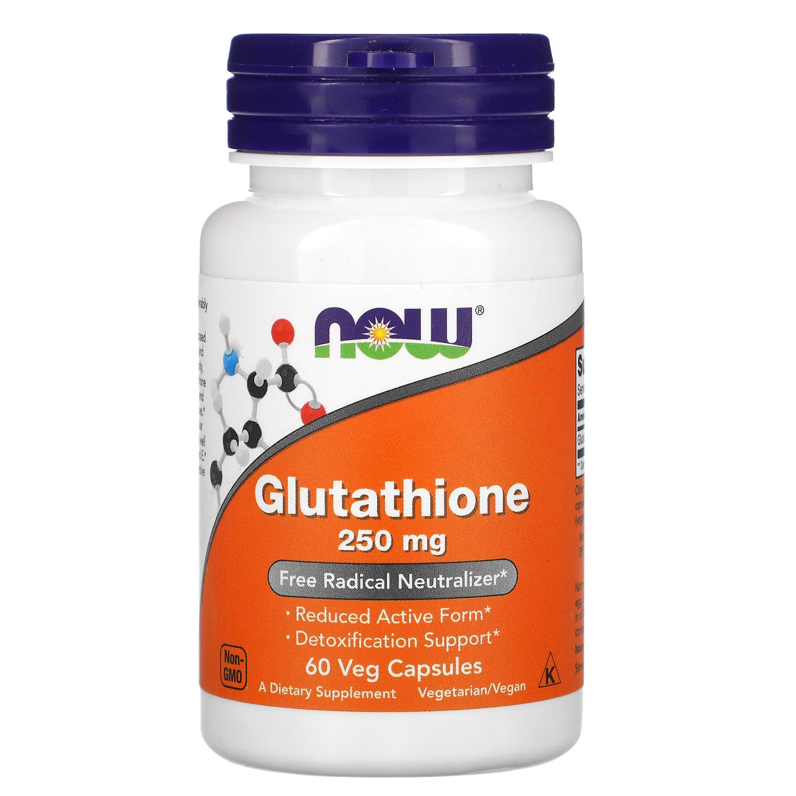 NOW Foods, Glutationa, 250 mg, 60 Cápsulas Vegetais