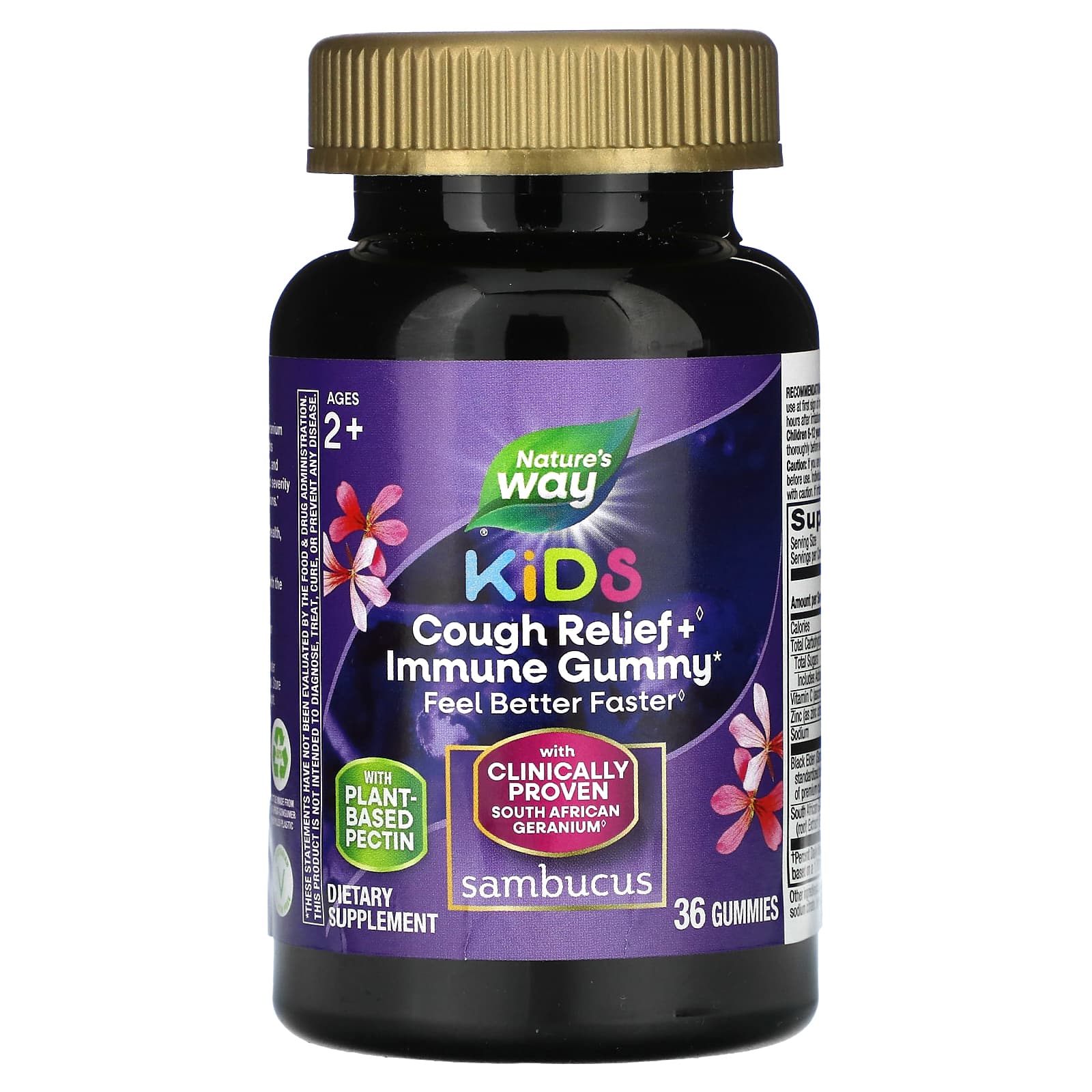 Nature's Way, Alívio da Tosse para Crianças + Gomas Imunológicas, Idades 2+, 36 Gomas