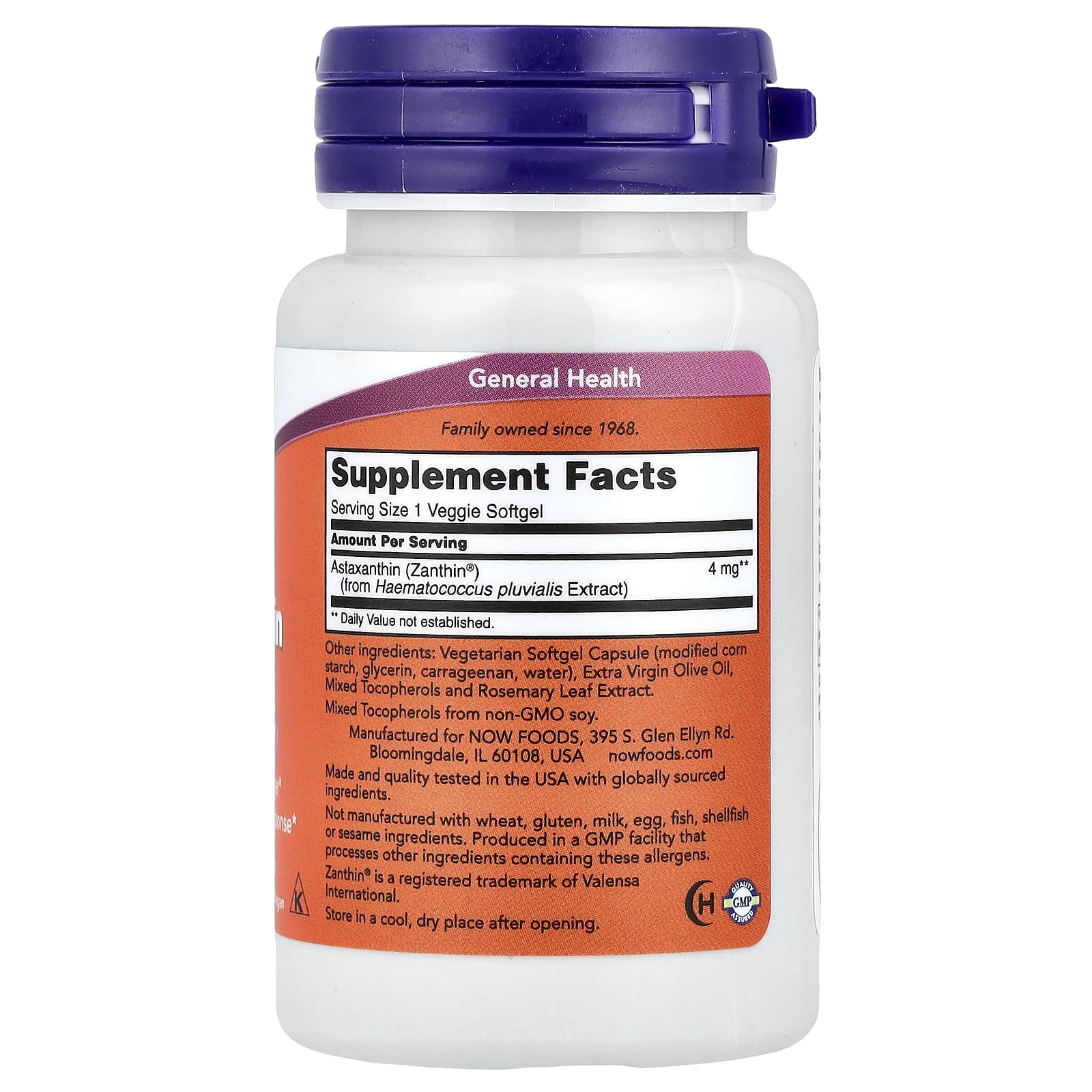 NOW Foods, Astaxantina, 4 mg, 60 Cápsulas Softgel Vegetais - Imagem 2