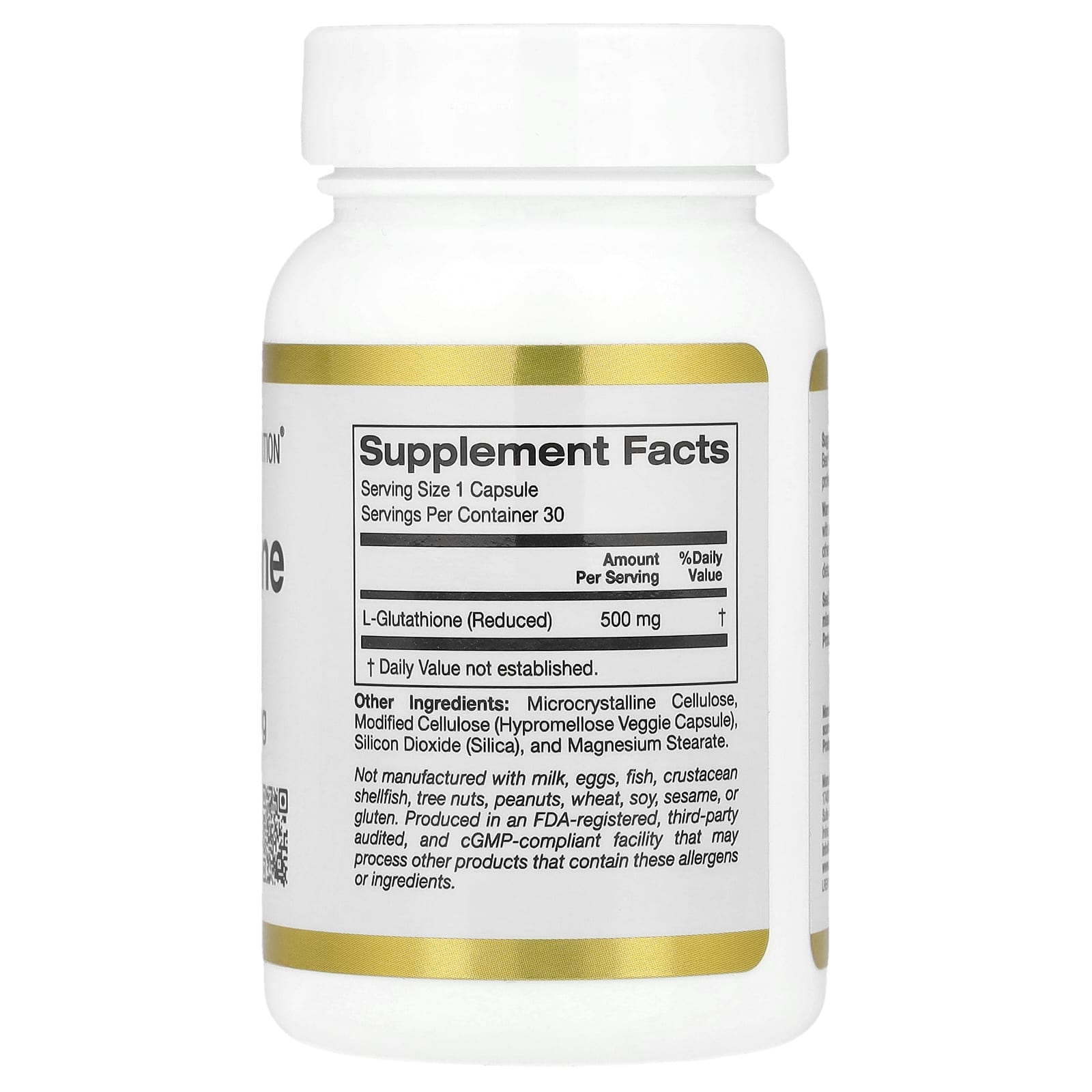 California Gold Nutrition, L-Glutationa (Reduzida), 500 mg, 30 Cápsulas Vegetais - Imagem 2