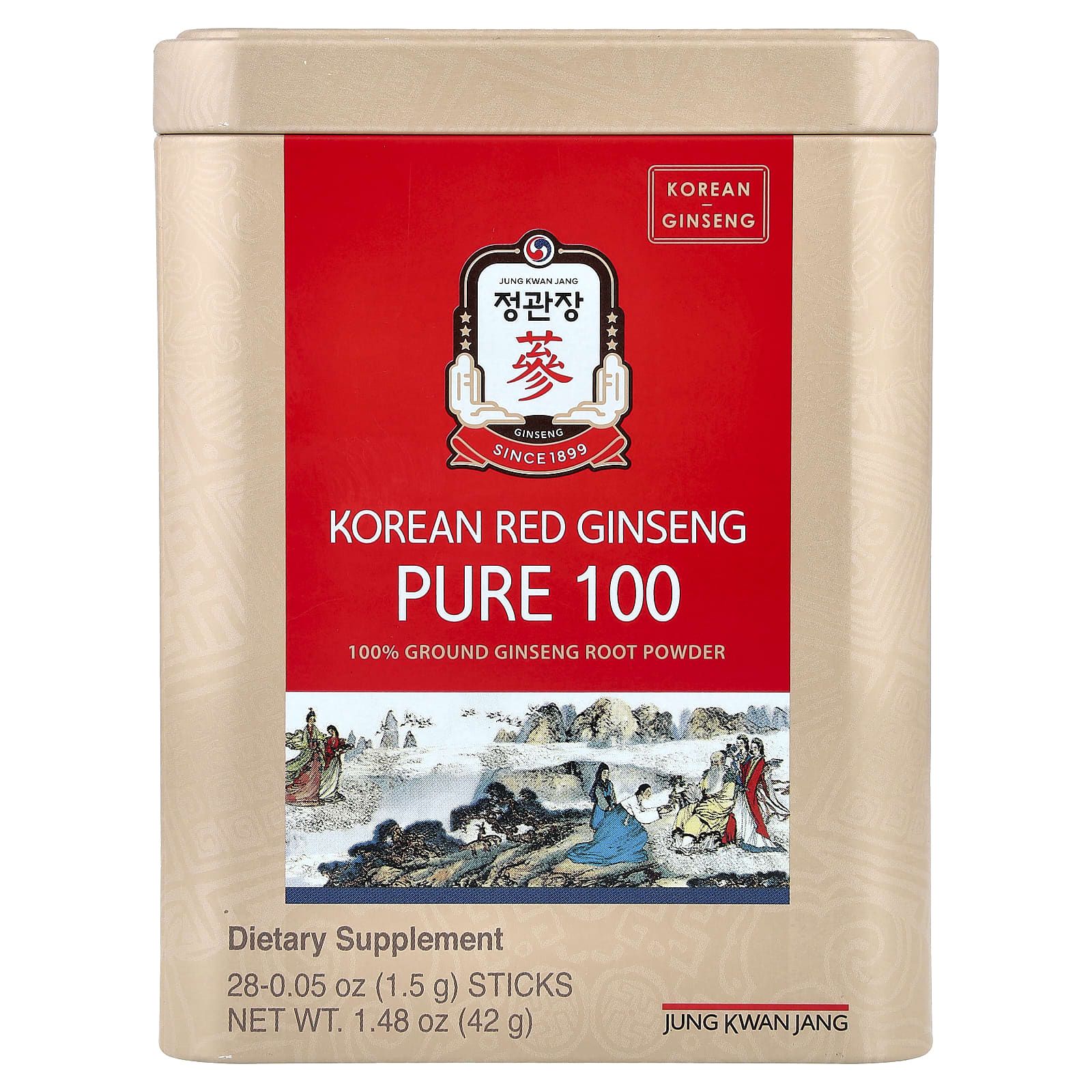 JungKwanJang, Ginseng Vermelho Coreano, Puro 100, 28 Bastões, 1,5 g (0,05 oz) Cada