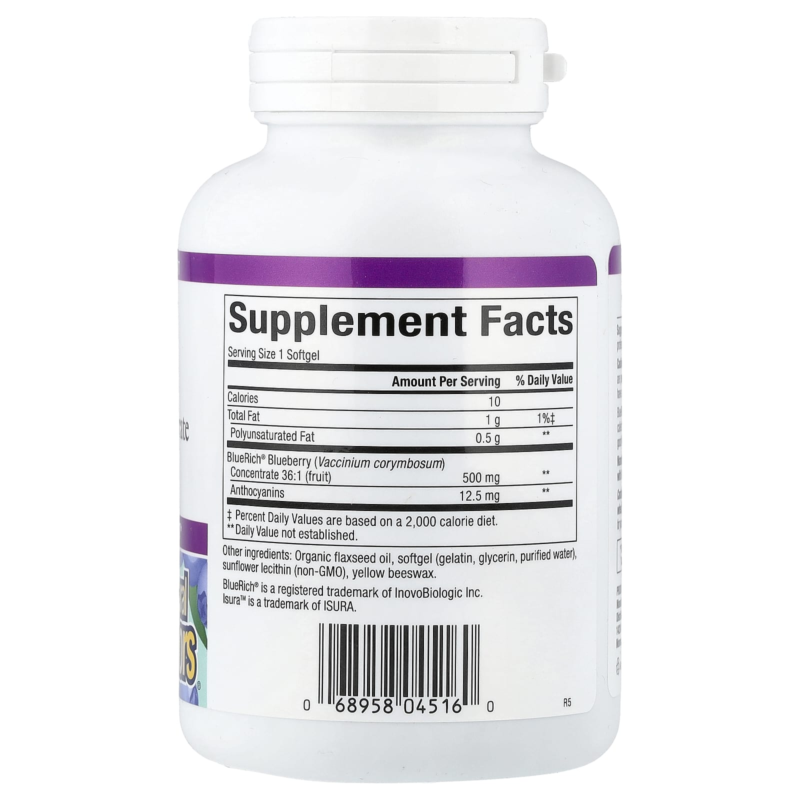 Natural Factors, BlueRich, Potência Superior, Concentrado de Mirtilo, 500 mg, 90 Cápsulas Softgel - Imagem 2