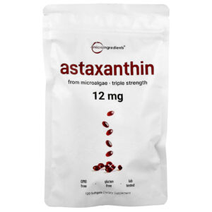 Micro Ingredients, Astaxantina, 12 mg, 120 Cápsulas Softgel