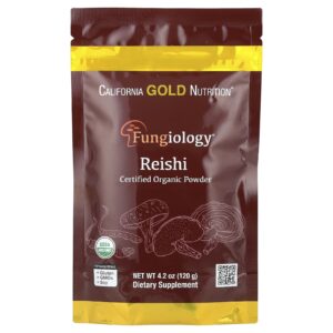 California Gold Nutrition, Fungiology®, Reishi Orgânico Certificado em Pó, 120 g (4,2 oz)