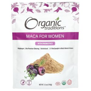 Organic Traditions, Maca para Mulheres com Probióticos, 150 g (5,3 oz)