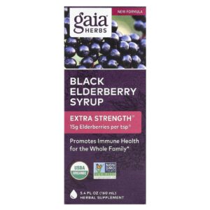 Gaia Herbs, Xarope de Sabugueiro Preto, 160 ml (5,4 fl oz)