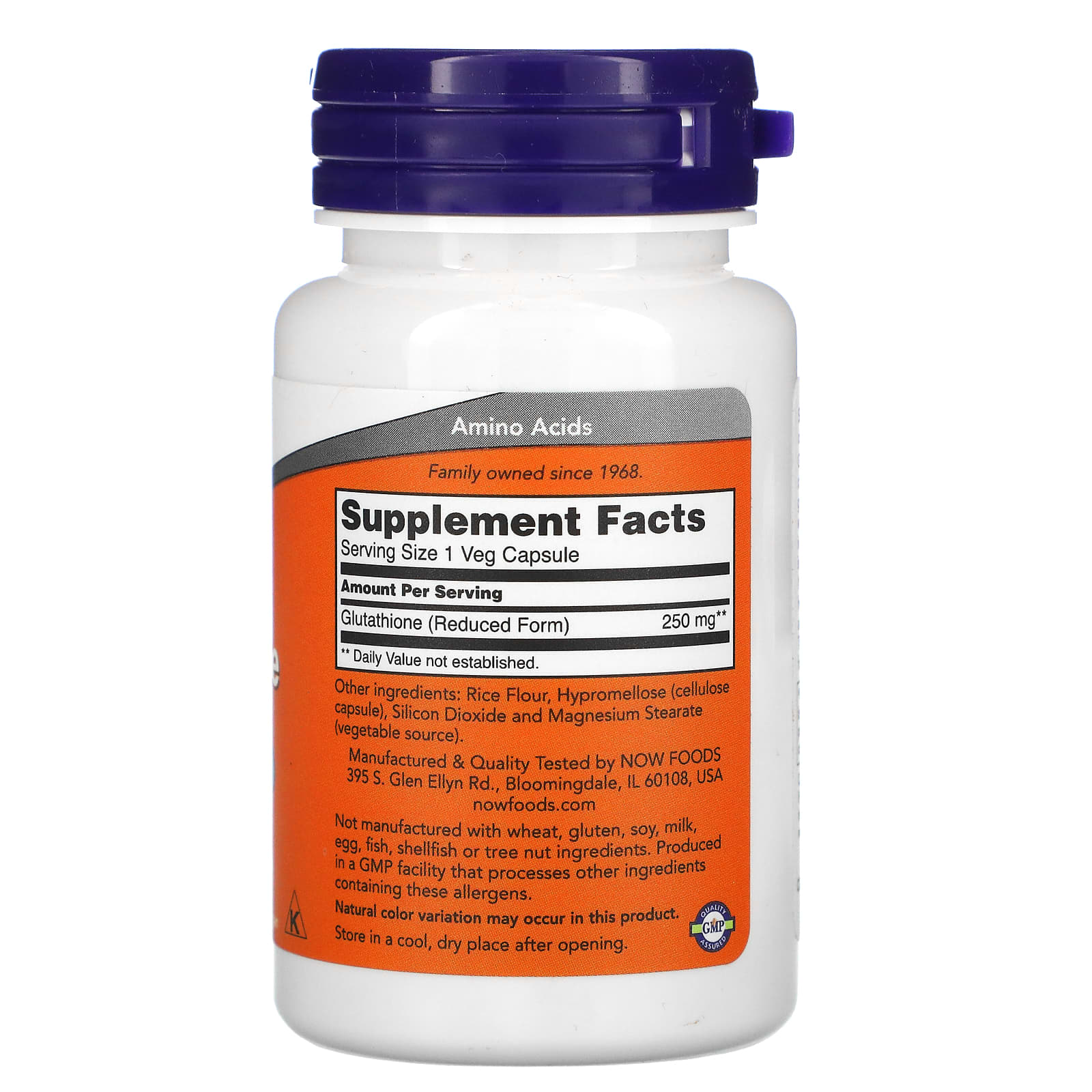 NOW Foods, Glutationa, 250 mg, 60 Cápsulas Vegetais - Imagem 2