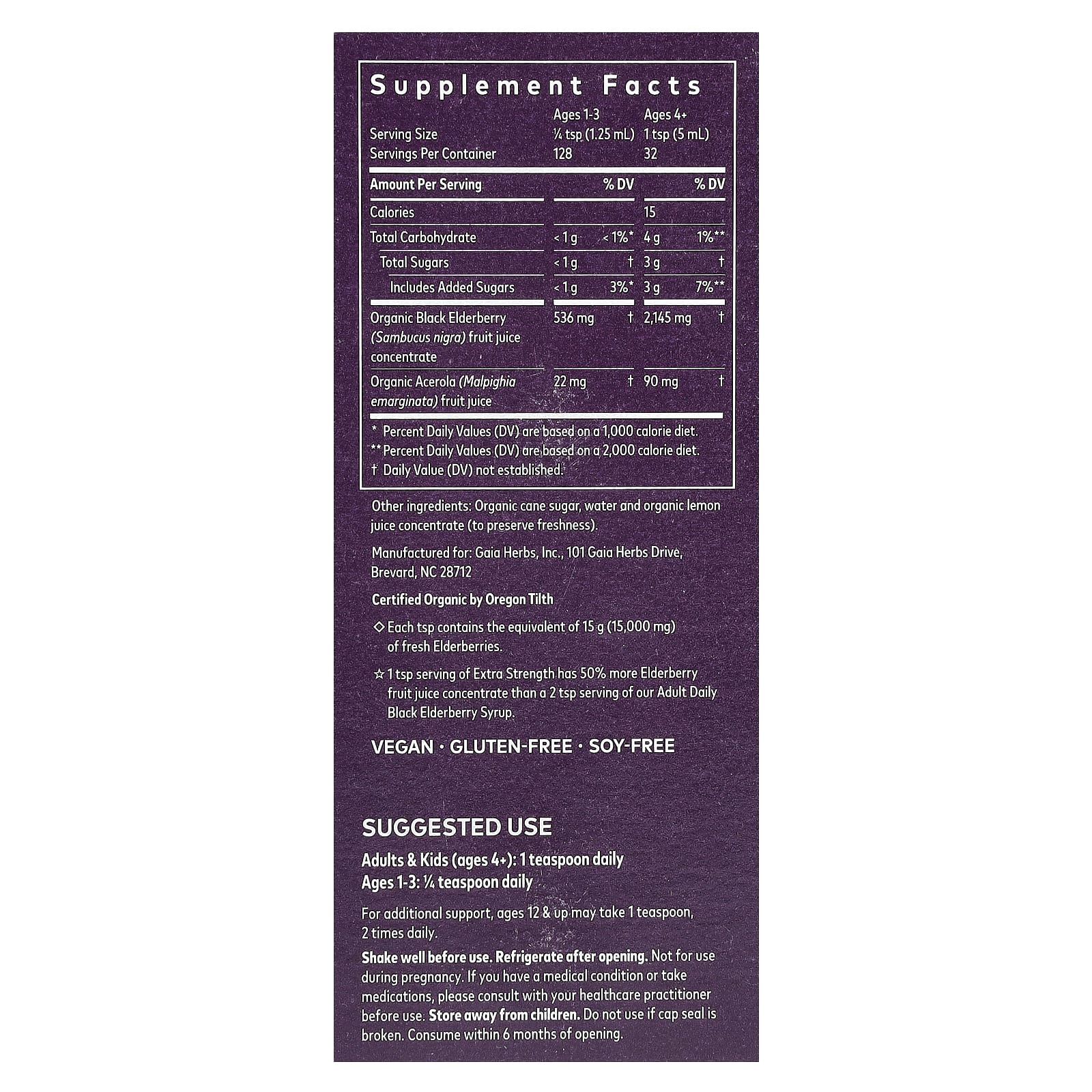 Gaia Herbs, Xarope de Sabugueiro Preto, 160 ml (5,4 fl oz) - Imagem 2