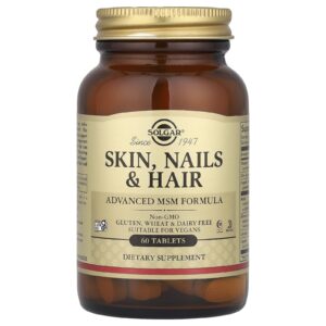 Solgar, Skin, Nails & Hair, Advanced MSM Formula, 60 Comprimidos