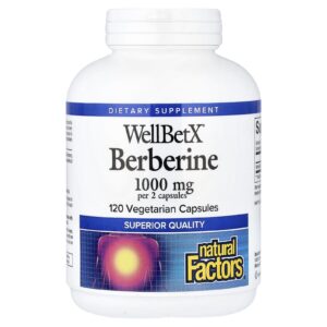 Natural Factors, Berberina WellBetX®, 120 Cápsulas Vegetarianas (500 mg por Cápsula)