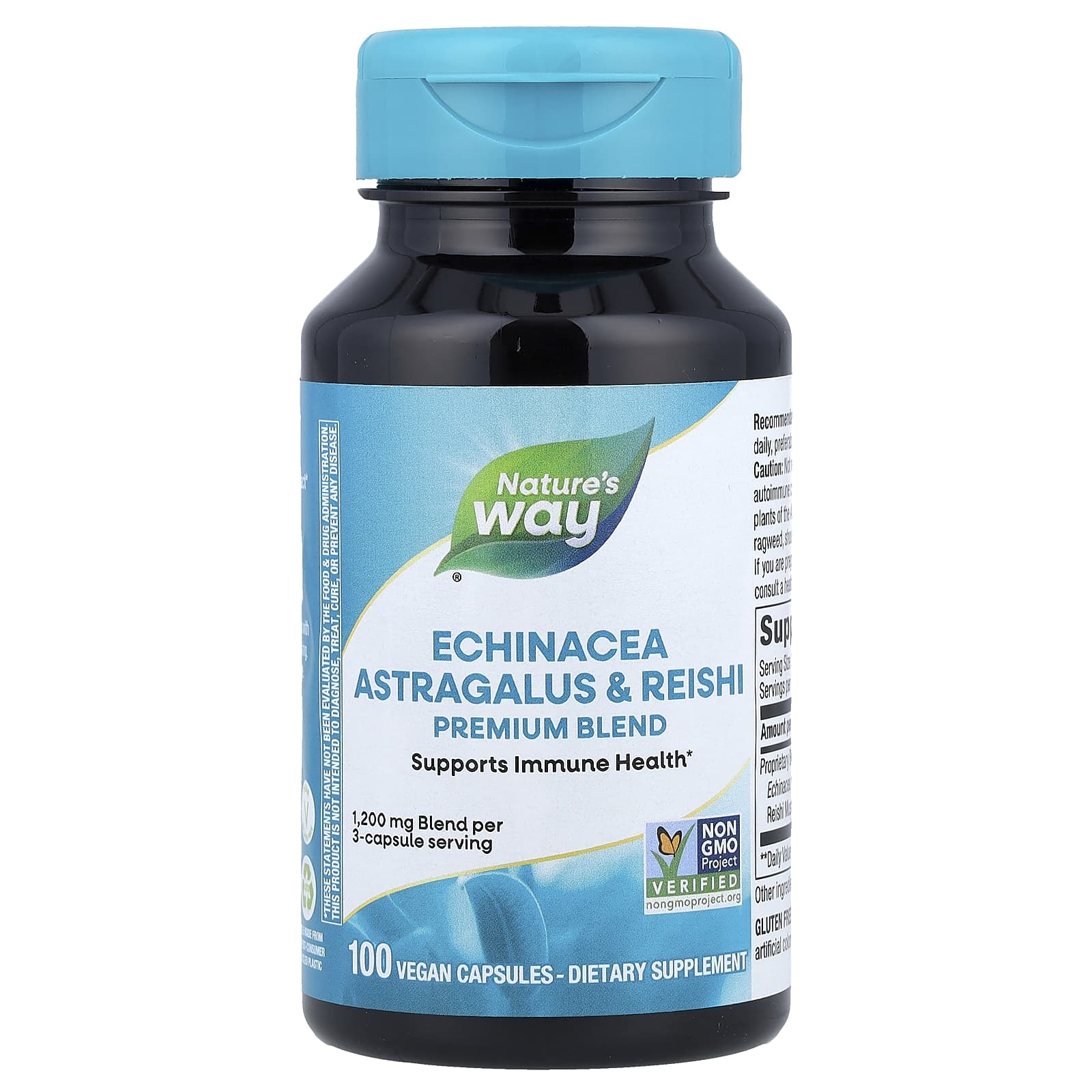 Nature's Way, Echinacea, Astragalus e Reishi, 100 Cápsulas Veganas