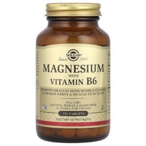 Solgar, Magnésio com Vitamina B6, 250 Comprimidos