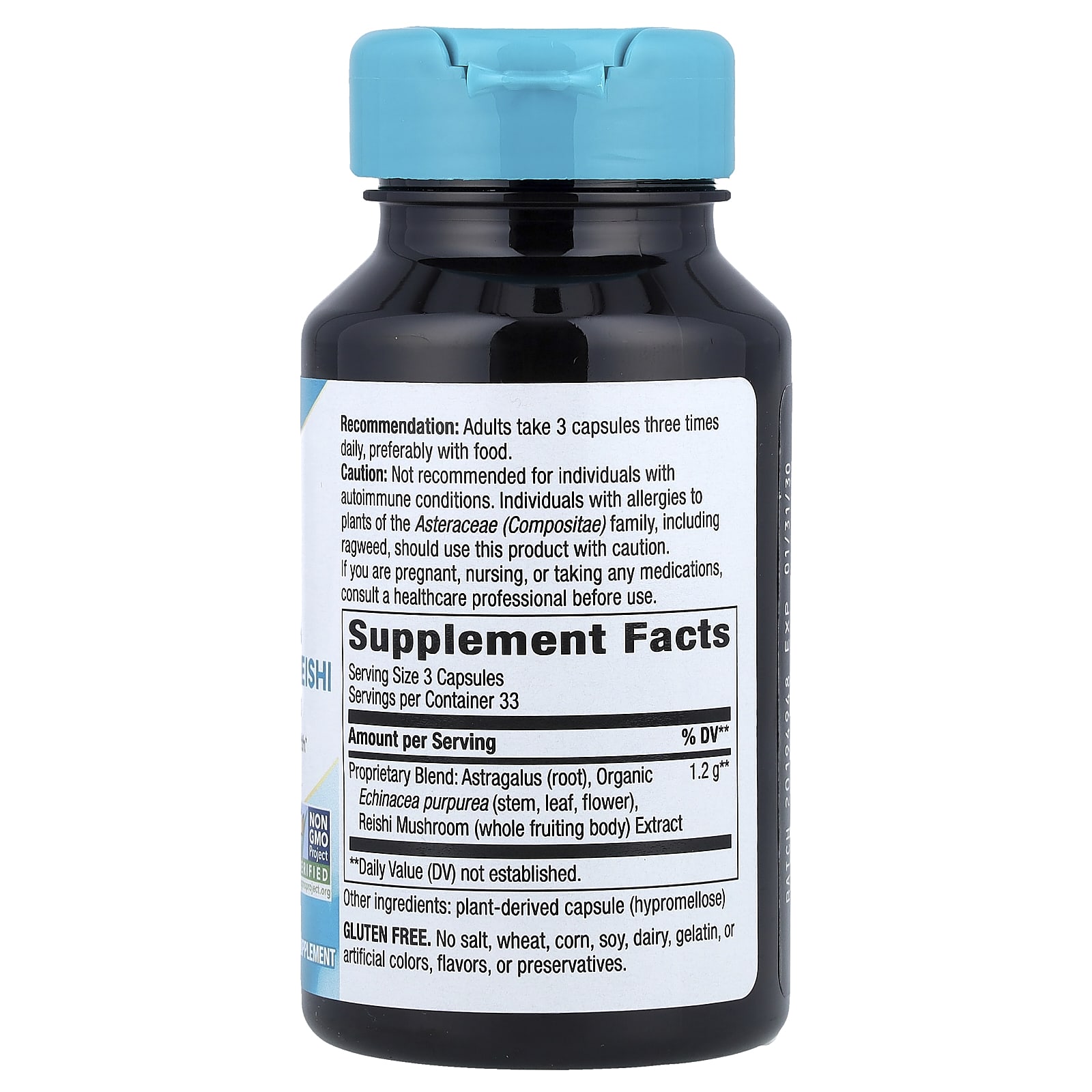 Nature's Way, Echinacea, Astragalus e Reishi, 100 Cápsulas Veganas - Imagem 2