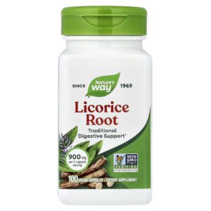 Nature's Way, Raiz de Alcaçuz, 100 Cápsulas Veganas (450 mg por Cápsula)