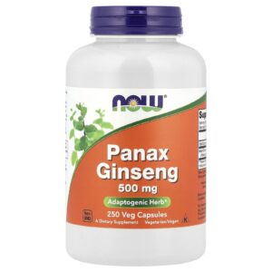 NOW Foods, Panax ginseng, 500 mg, 250 Cápsulas Vegetais