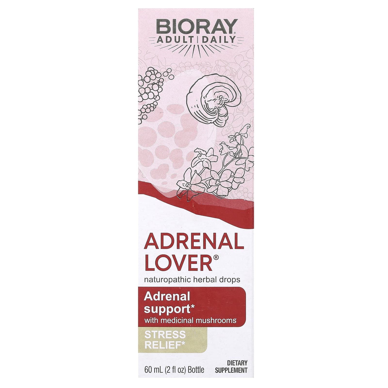Bioray, Adrenal Lover, Suporte Adrenal com Cogumelos Medicinais, 60 ml (2 fl oz)