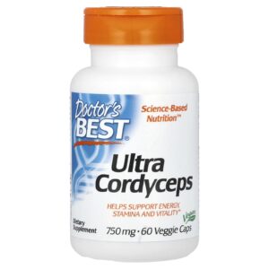Doctor's Best, Ultra Cordyceps, 750 mg, 60 Cápsulas Vegetais