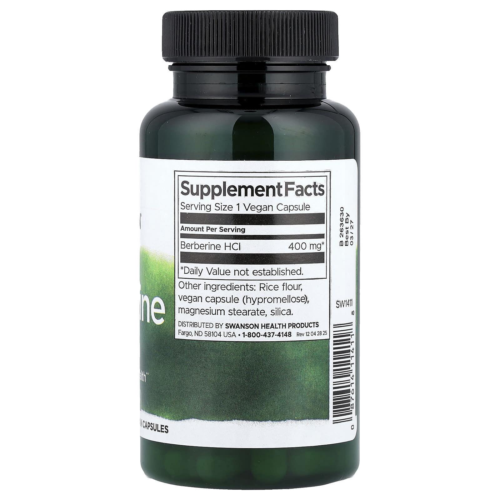Swanson, Berberina, 400 mg, 60 Cápsulas Veganas - Imagem 2