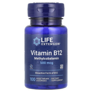 Life Extension, Vitamina B12, Mecobalamina, 500 mcg, 100 Pastilhas Vegetarianas