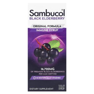 Sambucol, Xarope de Sabugueiro Preto para Imunidade, Fórmula Original, 16.720 mg, 230 ml (7,8 fl oz)