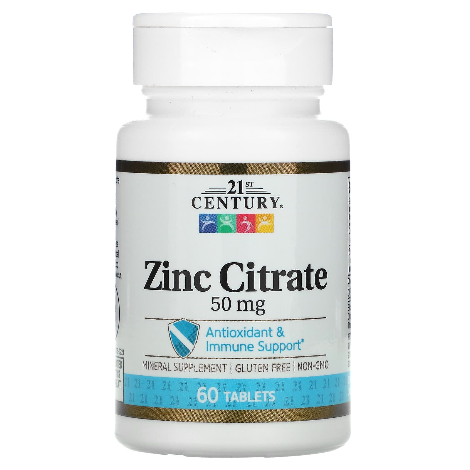 21st Century, Citrato de Zinco, 50 mg, 60 Comprimidos