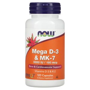 NOW Foods, Mega D-3 e MK-7, 120 Cápsulas