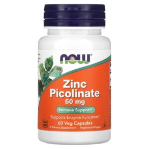 NOW Foods, Picolinato de Zinco, 50 mg, 60 Cápsulas Vegetais (50 mg por Cápsula)