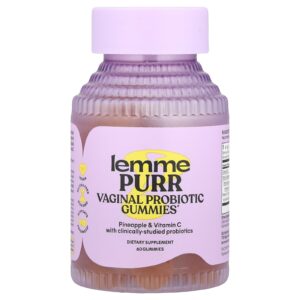 Lemme, Purr, Gomas Probióticas Vaginais, Abacaxi, 60 Gomas