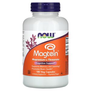 NOW Foods, Magtein®, L-treonato de Magnésio, 180 Cápsulas Vegetais