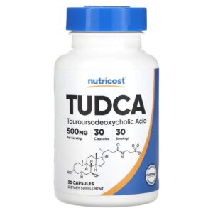 Nutricost, TUDCA, 500 mg, 30 Cápsulas