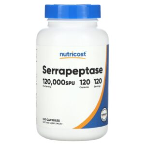 Nutricost, Serrapeptase, 60 mg (120.000 SPU), 120 Cápsulas