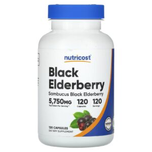 Nutricost, Sabugueiro Preto, 5.750 mg, 120 Cápsulas