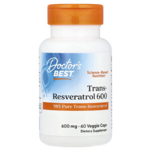 Doctor's Best, Trans-Resveratrol de Alta Potência, 600 mg, 60 Cápsulas Vegetais