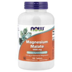 NOW Foods, Malato de Magnésio, 1.000 mg, 180 Comprimidos