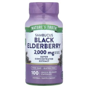 Nature's Truth, Sabugueiro Negro Sambucus, 100 Cápsulas de Liberação Rápida (1.000 mg por Cápsula)