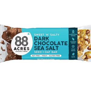 Barra de aveia e sementes sem nozes 88 ACRES Chocolate amargo com sal marinho - 1,6 oz