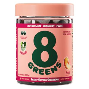 8Greens Daily Greens Dietary Supplement Peach -- 50 Gummies